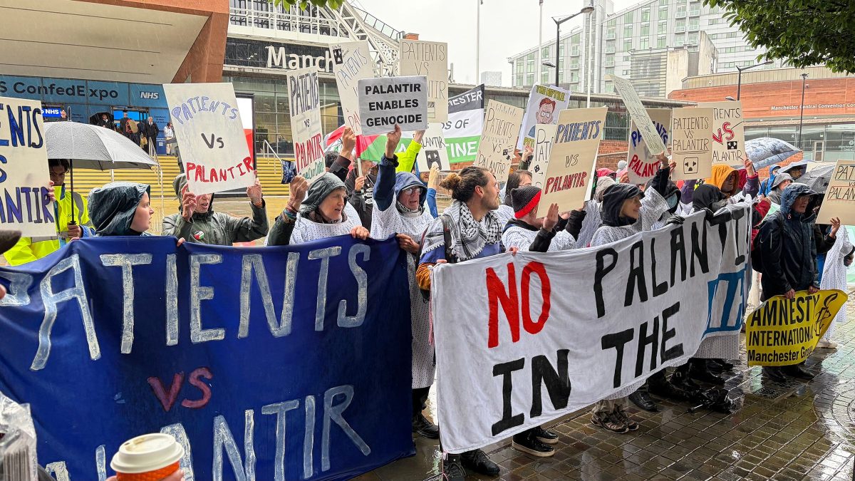 Protesters Rally Against Palantir NHS Data Deal at UK Healthcare Conference